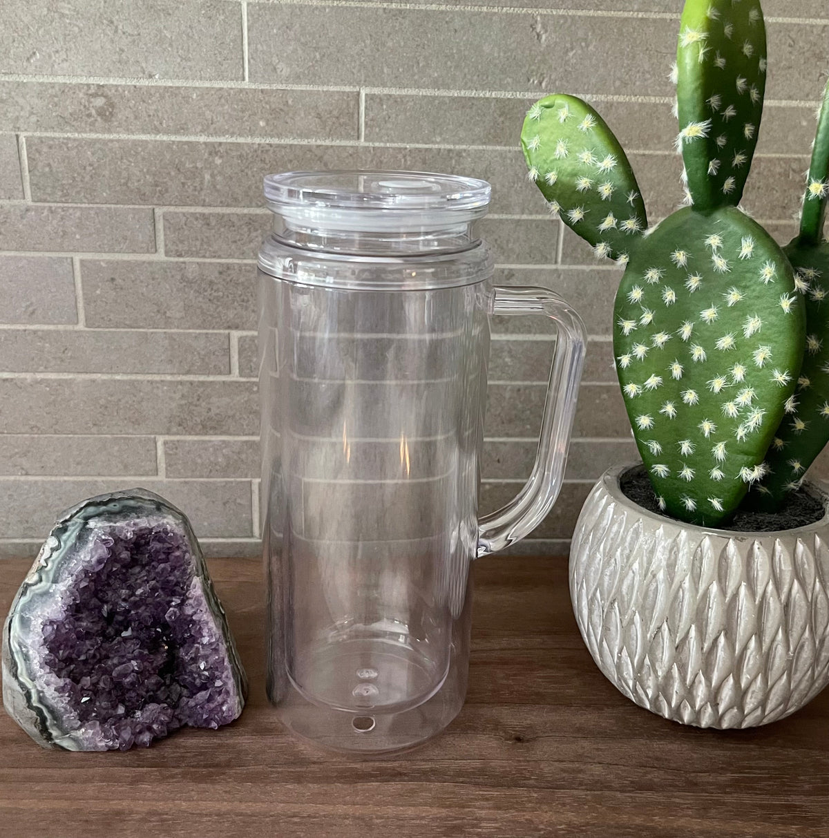 20 oz Acrylic Snowglobe Tumbler with Handle