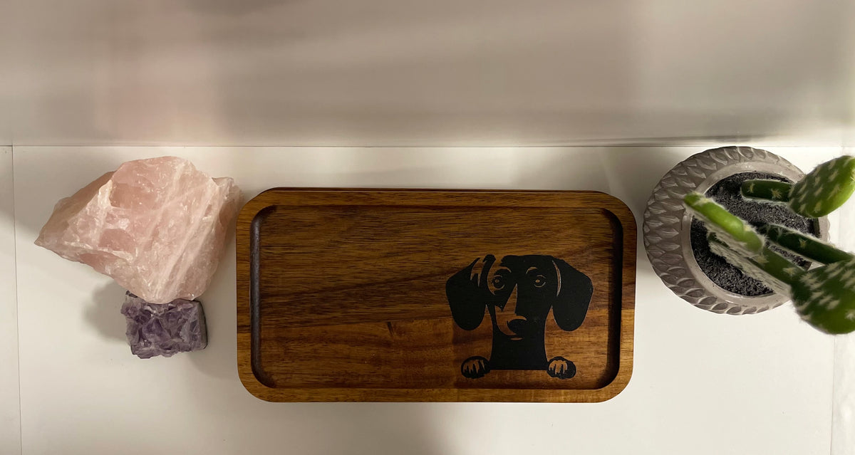 Custom wood valet tray- Dachshund