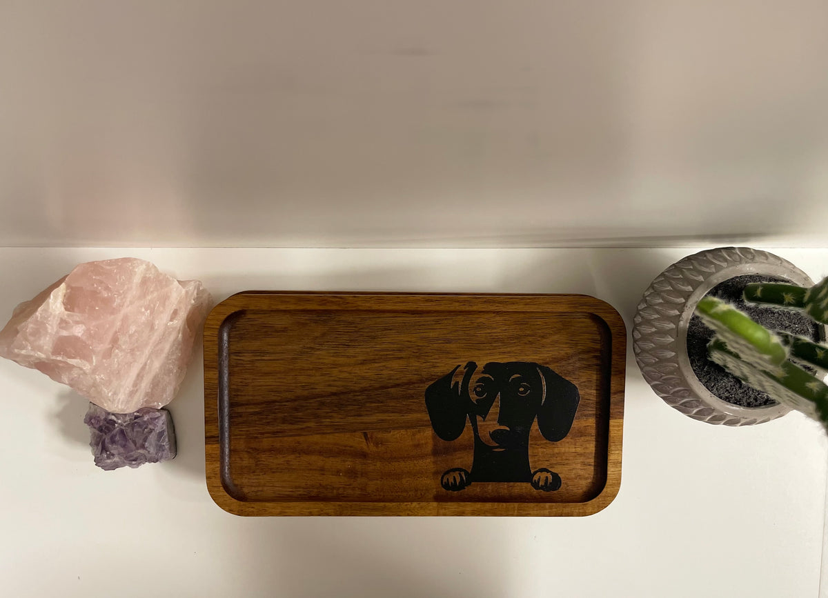 Custom wood valet tray- Dachshund