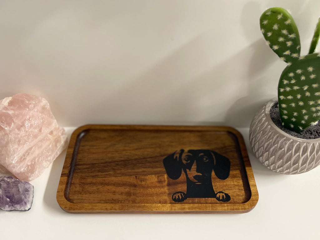 Custom wood valet tray- Dachshund