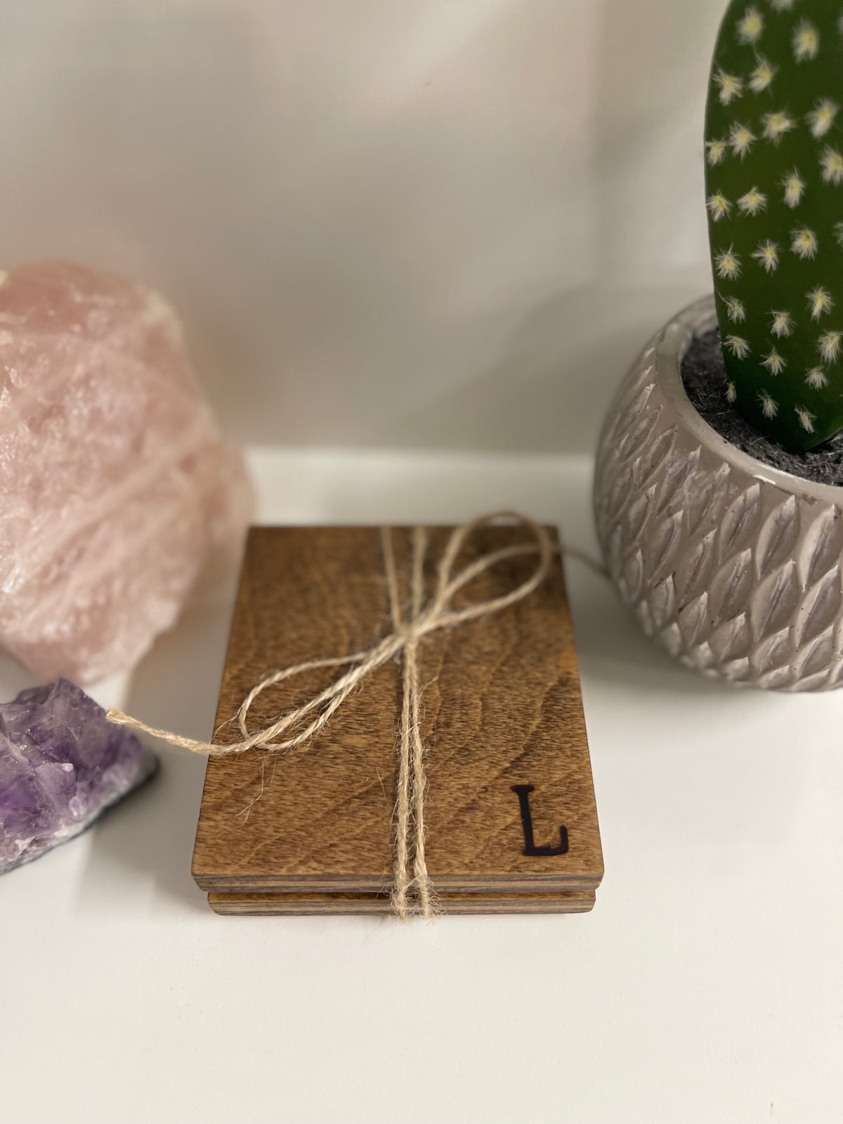 Custom Initial Premium Wood Coasters