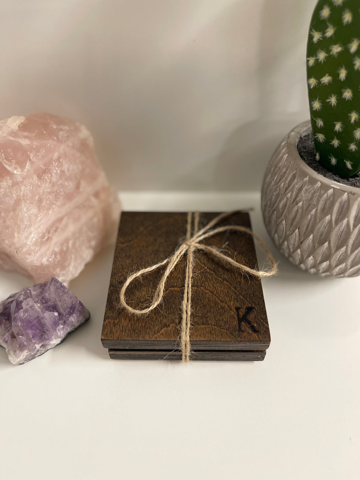 Custom Initial Premium Wood Coasters