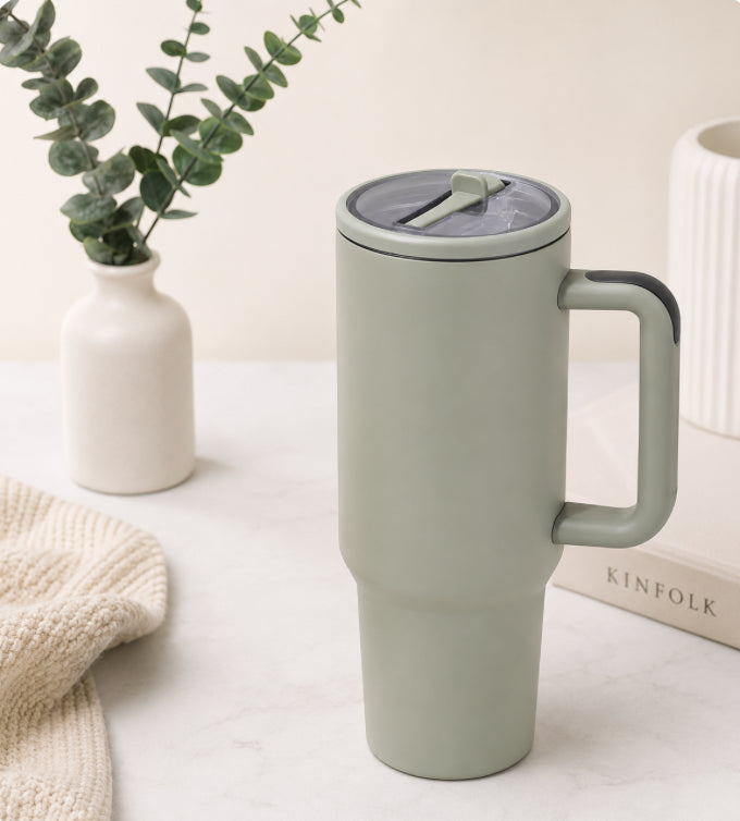40 oz Stainless Steel Travel Cup- Light Green
