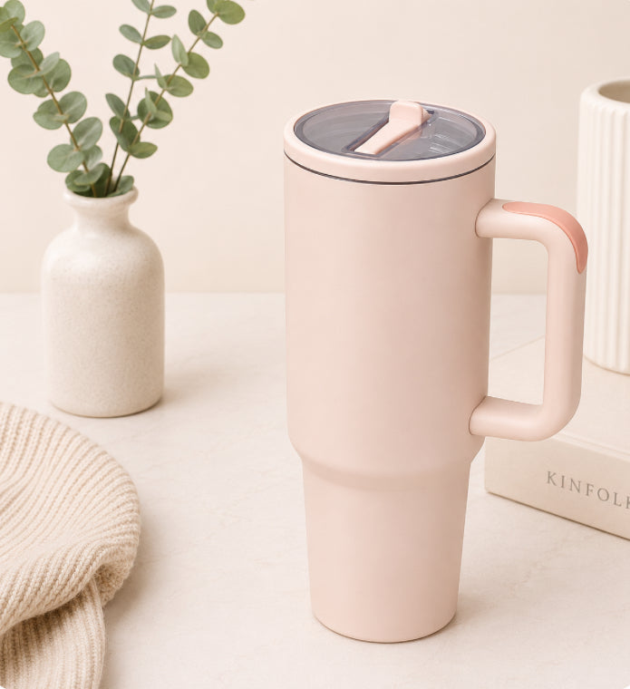 40 oz Stainless Steel Travel Cup- Rose Quartz