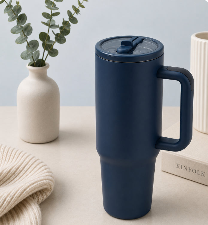 40 oz Stainless Steel Travel Cup- Denim Blue