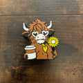 Cow with coffee-3D Straw Topper