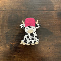 cow w/ Pink hat-3D Straw Topper